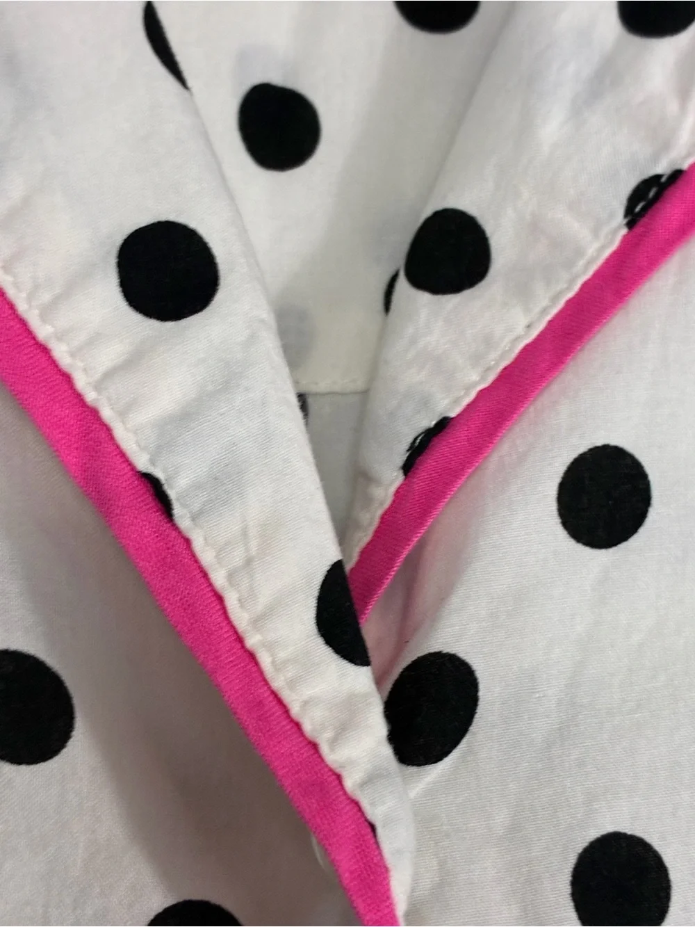KATE SPADE Polka Dot Pajama Set White Black Pink Crop Pants Sleepwear Lounge Set